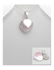 Heart Shell Pendant Necklace In 92.5 Sterling Silver