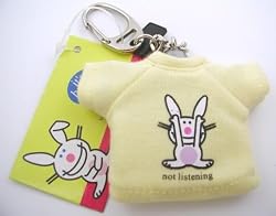 Happy Bunny 'Not Listening' T Shirt Key Chain by Basic Fun