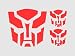 3-Red AUTOBOT TRANSFORMERS Vinyl Stickers/Decals