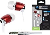 Bell'O Digital BDH441RD In-Ear Headphones with Precision Bass, Red