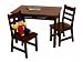 Lipper International Child's Rectangular Table With Shelves And Two Chairs - Espresso