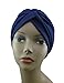 Turban NAVY BLUE Twist pleated Hair Wrap stretch turban Women's Head Wrap Cap Cover