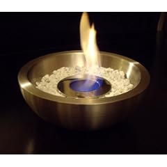 Bocker 800951 Tischfeuer Karina, hochwertige Edelstahlschale, eine echte Flamme in Haus und Garten, � 20,0 cm, H 9 cm
