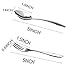 Glittermall 12PCS Stainless Steel Cocktail Tasting Appetizer Cake Fruit Forks and Tea Dinner Server Spoon Kitchen Accessory Wedding Party (6 forks 5'' and 6 spoons5'')