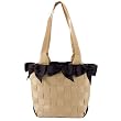 Large Bow Bucket Purse - Black/RawSilk