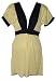 Apparel : Deep V-neck Tunic Top/ Yellow with Black Trim