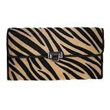 TIGER STRIPE PLUSH MULTISECTION LADIES CHECKBOOK WALLET