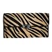 TIGER STRIPE PLUSH MULTISECTION LADIES CHECKBOOK WALLET