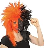 Orange and Black Sports Fanatic Wig Adult