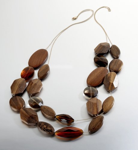 Double Row Facetted Bead Necklace