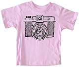 Retro Camera Light Pink Girls T Shirt