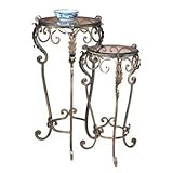 IMAGE OF Acanthus Leaf and Glass Set of 2 Nesting Tables