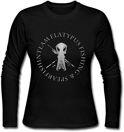 KunZhong Women's Spearfishing Long Sleeve Screw Neck T-shirts S