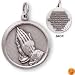 Sterling Silver Praying Hands Medal and 20-inch Chain