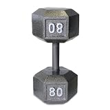 Cap Barbell Solid Hex Single Dumbbells (80-Pound)