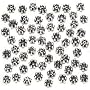 Bali Sterling Silver Daisies 3.5mm Antiqued (100 Beads)