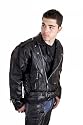 Rebel Ryder Men's Stone Leather Motorcycle Jacket