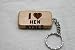 I Love Hen Wyneb Wooden Keychain