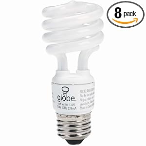 Globe 6780201 13-Watt T2 Mini Compact Fluorescent Spiral Bulb (60-Watt Incandescent... by Globe Electric