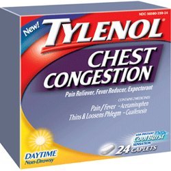 Tylenol Chest Congestion Daytime Non-Drowsy Caplets, Cool Burst - 24 Each by 