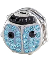 SilveRado (tm) BM033-3-0 Bling Lady Bird Blue Bead / Charm