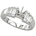 14K White Gold Channel Set Baguette Cut Diamond Semi Mount Engagement Ring (0.50 ctw)