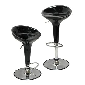 Winsome Wood Air Lift Adjustable Stool, Black with Chrome by Winsome Wood