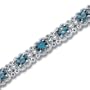 Antique Styling 8.50 carats total weight Oval Cut London Blue Topaz Gemstone Bracelet in Sterling Silver