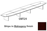 Corsica 24 Feet Boat-shaped Conference Table in Mahogany - Mayline Office Furniture - CMT24MAH