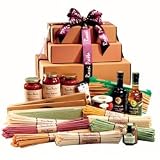 Royal Pasta Tower with Gourmet Fettuccini, Lasagna, Sauces, Olive Oil, and Italian Cookies