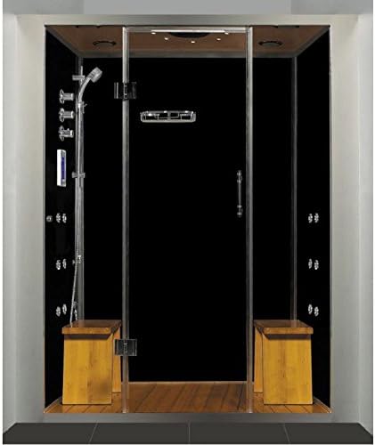 Royal Care Pivot Door Steam Sauna Shower Base Finish: No Base, Size: 59" L x 36" W