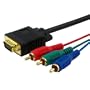 Premium 6ft VGA Male to 3-RCA Component Video Male cable