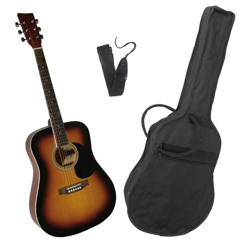 MSA CW 160 Westerngitarre inkl. Tasche/Band/Imbus/ gekapselte Einzelmechanik/integrierter Stahlstab/Neusilberb&uuml;nde Gr&ouml;&szlig;e 4/4, sunburst