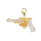 14k Gold Diamond Pistol Charm (1/10 cttw)
