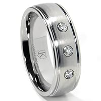 Cobalt XF Chrome 8MM Diamond Dome Wedding Band Ring Sz 8.0 SN#169