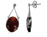 Sterling Silver Faceted Red Jasper Dangle Earrings by David Sigal