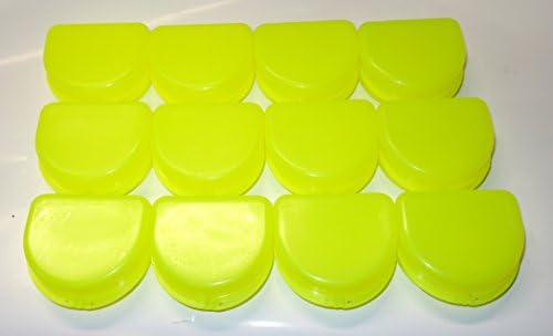 Dental Orthodontic 12 Retainer Denture Mouth Guard Case Bleach Tray Box ASSORTED (Chartreuse)