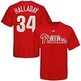 MLB Philadelphia Phillies Roy Halladay Name and Number Youth Short Sleeve Basic Tee Athletic Red Large