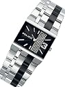Police  - PN10501N4 - Montre Femme Acier - Quartz Analogique - Carr&eacute;e - Cadran Noir Empi&eacute;rr&eacute; - Bracelet Acier
