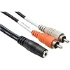 Hosa 10' Stereo 3.5mm Mini Female to Two RCA Males Breakout Y-Cable