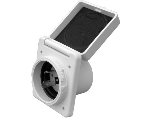 Conntek 30 Amp 125 Volt Marine Shore/RV Power Cord Inlet with 4-Way Right Angle Rear Safety Enclosure