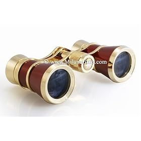 Milana Optics - Opera Glasses - Aria - Burgundy Finish with Golden Rings