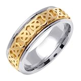 Irish Knot Celtic Wedding Ring in 14K Two Tone Gold