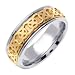 Irish Knot Celtic Wedding Ring in 14K Two Tone Gold