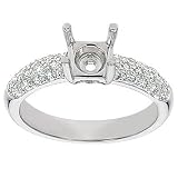 Platinum Engagement Setting with Round Pave-Set Diamond (G-H/VS, 1/2 ct. tw.)