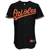 MLB Men's Baltimore Orioles Black Alternate Short Sleeve 6 Button Synthetic Replica Baseball Jersey  (Black, X-Large)