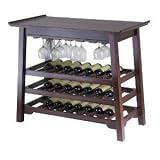 Chinois Console Wine Table With Glass Rack By Winsome Wood