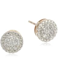 10k Yellow Gold Diamond Round Stud Earrings (1/8 cttw, I-J Color, I2-I3 Clarity)