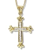 1/4 Carat Diamond Cross in 14k Yellow Gold