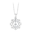 14K White Gold 1/5 ct. Diamond ''Snow Flake'' Pendant with Chain